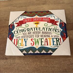 Hobby Lobby Ugly Christmas Sweater Award Plaque - Multicolor